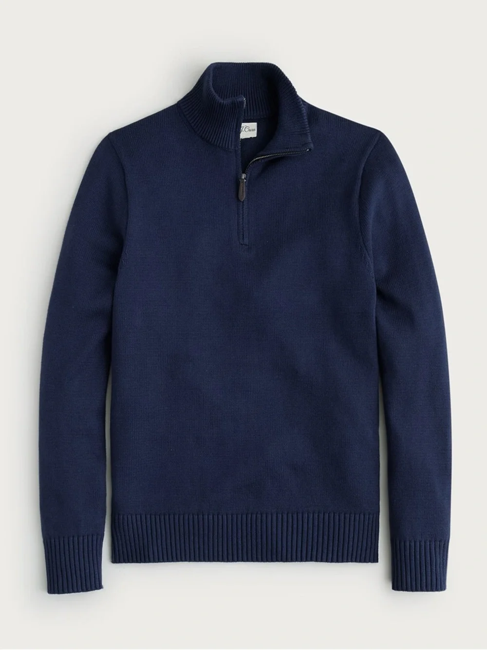 J. CREW Heritage cotton quarter-zip sweater in‎ Navy Size XXL $118 BT793